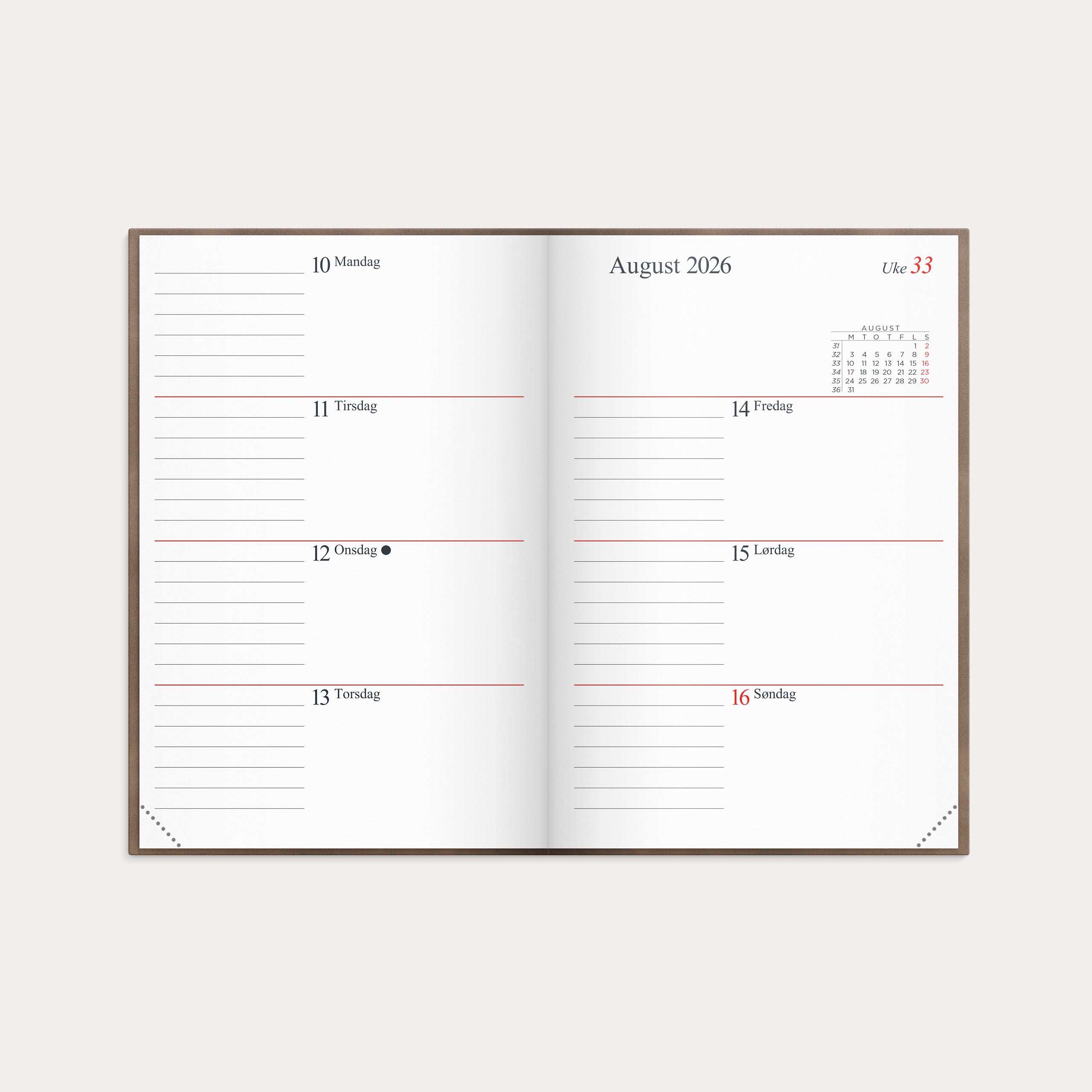 Kalender Gemini 2026 Colore Brun