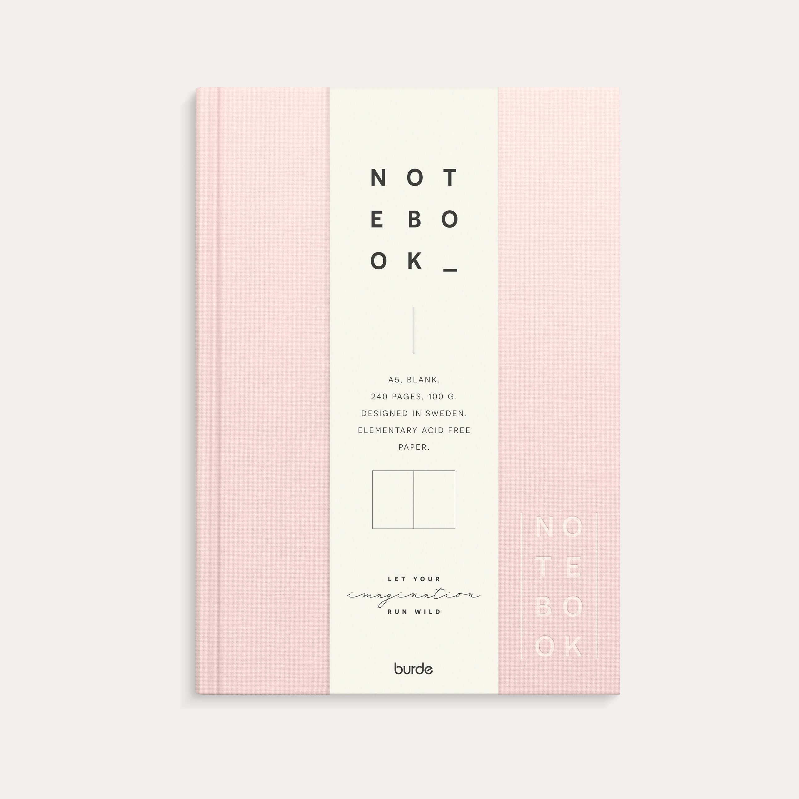Notebook Textile pink blank A5