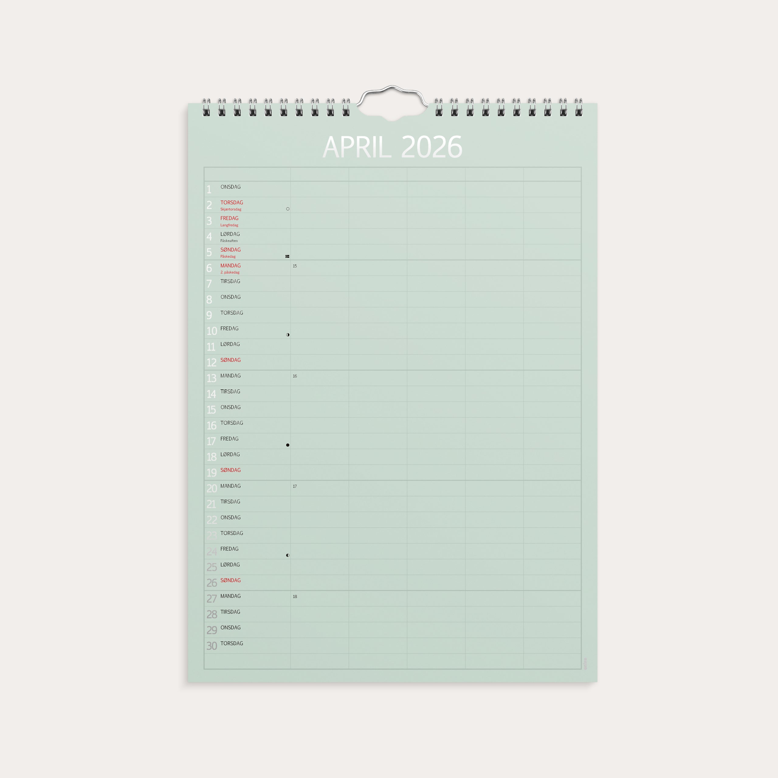 Familiekalender 2026 A4 Color